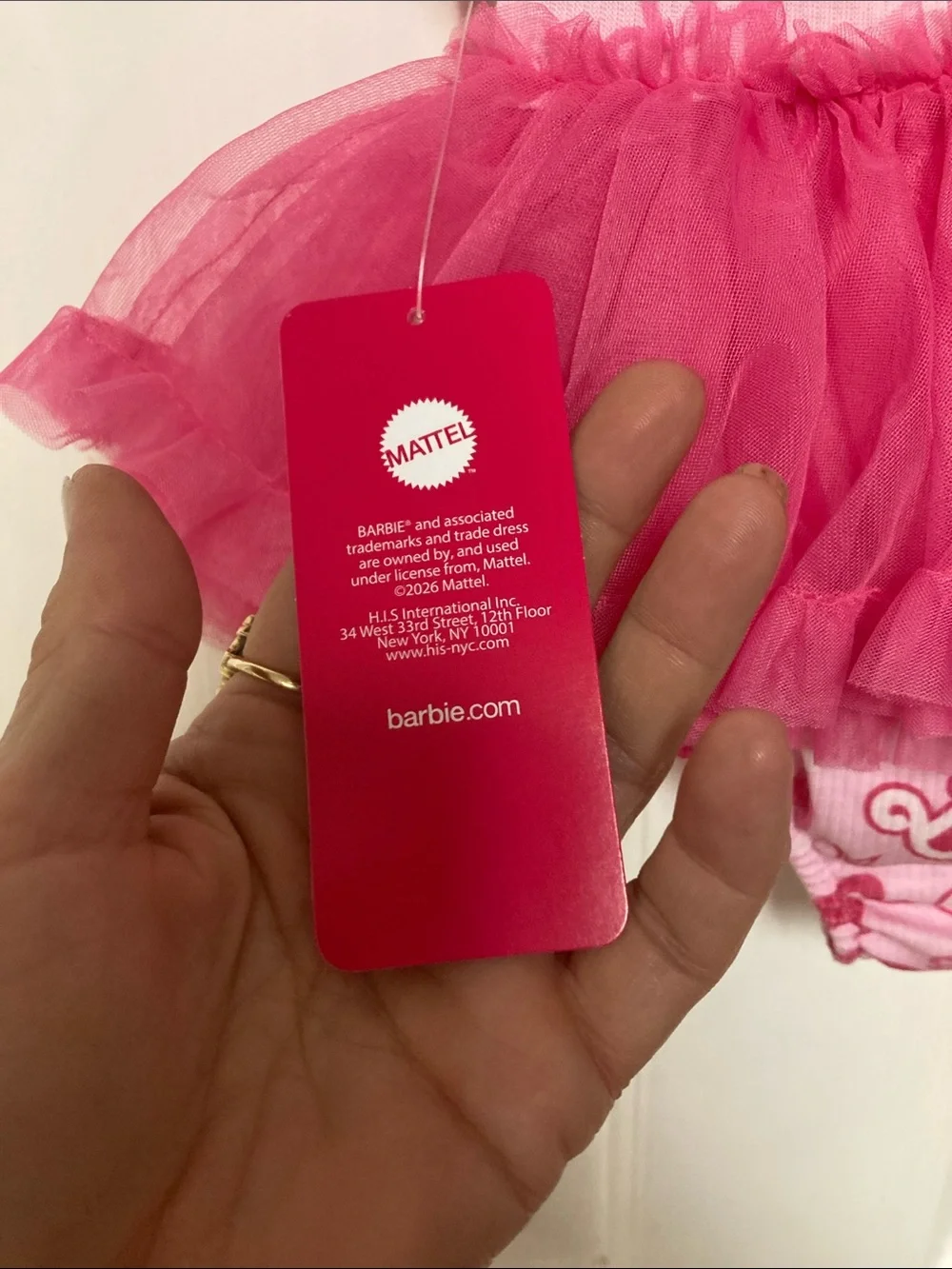 Barbie Hot Pink and Light Pink Tulle Tutu Dress with Bow Headband